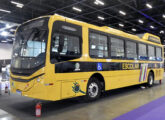 Foz Super foi a carroceria utilizada pelos dois ônibus escolares elétricos lançados em 2024 pela Eletra; na foto o modelo para 52 passageiros sobre chassi Mercedes-Benz.