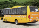 O ônibus da Jabour em vista ¾ traseira; note que o veículo traz a nova identidade visual (mais uma) do sistema de transporte da capital fluminense (fonte: portal ocdtransportes).